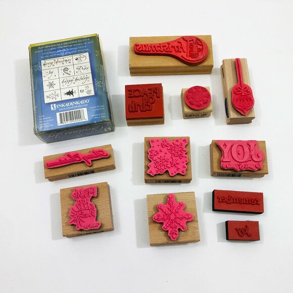 Assortment of Crafting Stamps. Christmas  Holidays Set of 21 Stamps - Picture 2 of 5
